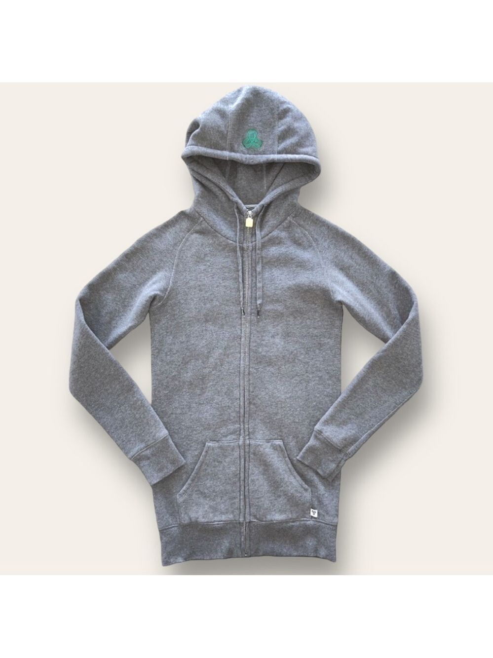 Aritzia TNA Grey Hoodie Fleece Lined Hooded Sweater Full Zip